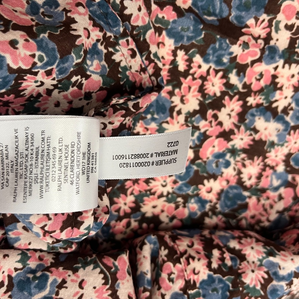 Lauren Ralph Lauren Floral Shirt Sz XL Long Sleeve Button Up Top Pink Blue - Picture 15 of 15